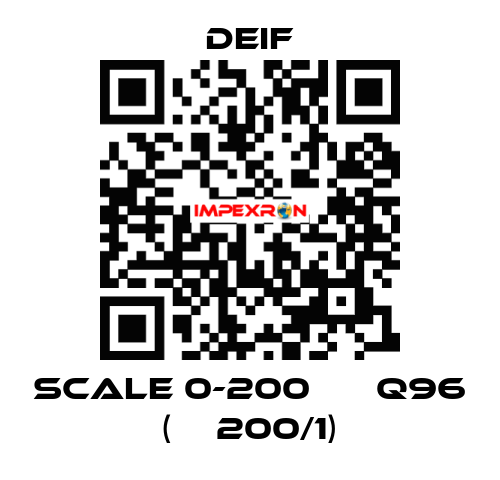 scale 0-200 А ЕQ96 (ТТ200/1) Deif