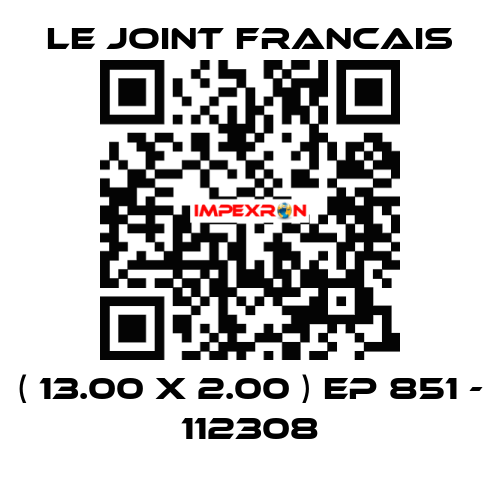 ( 13.00 X 2.00 ) EP 851 - 112308 LE JOINT FRANCAIS