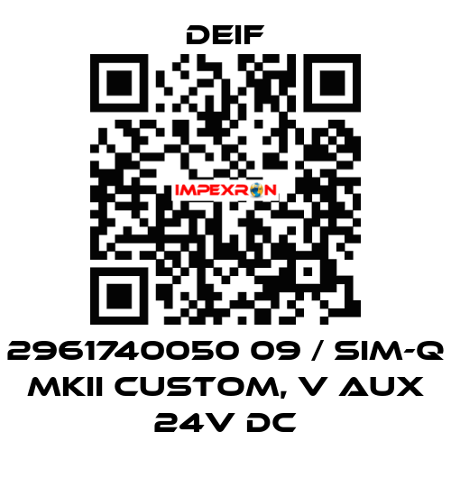 2961740050 09 / SIM-Q MKII CUSTOM, V aux 24V DC Deif