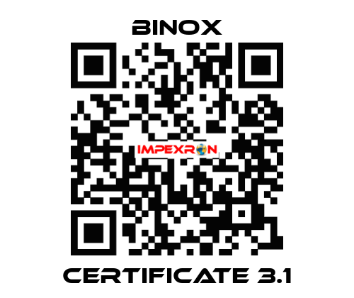 Certificate 3.1 Binox