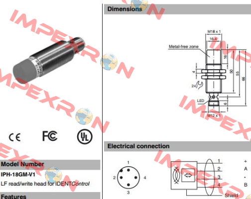p/n: 121115, Type: IPH-18GM-V1 Pepperl-Fuchs