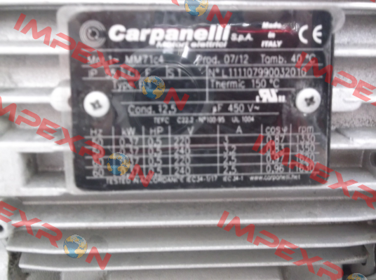 MM71 c 4 Ser. Nr.: L111107990032010 oem  Carpanelli