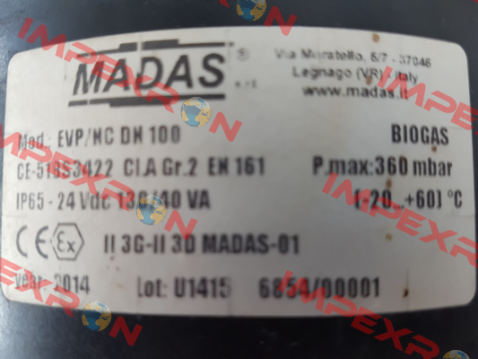 EVP/NC DN100  Madas