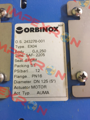 EX DN 125 mit OS 243278-001  Orbinox