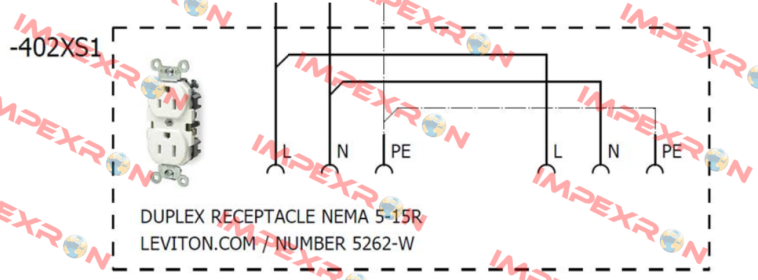 252-05262-00w - NEMA 5-15R  Leviton