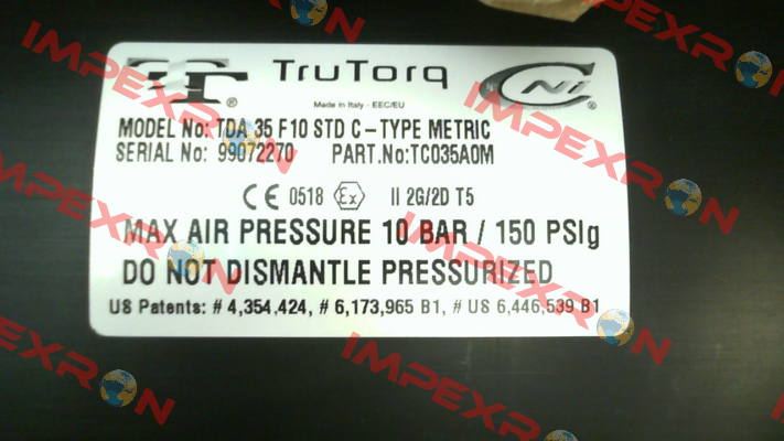 TDA 35 F10 STD C-TYPE Trutorq